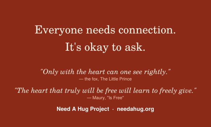 Card back: Everyone needs connection, it's okay to ask