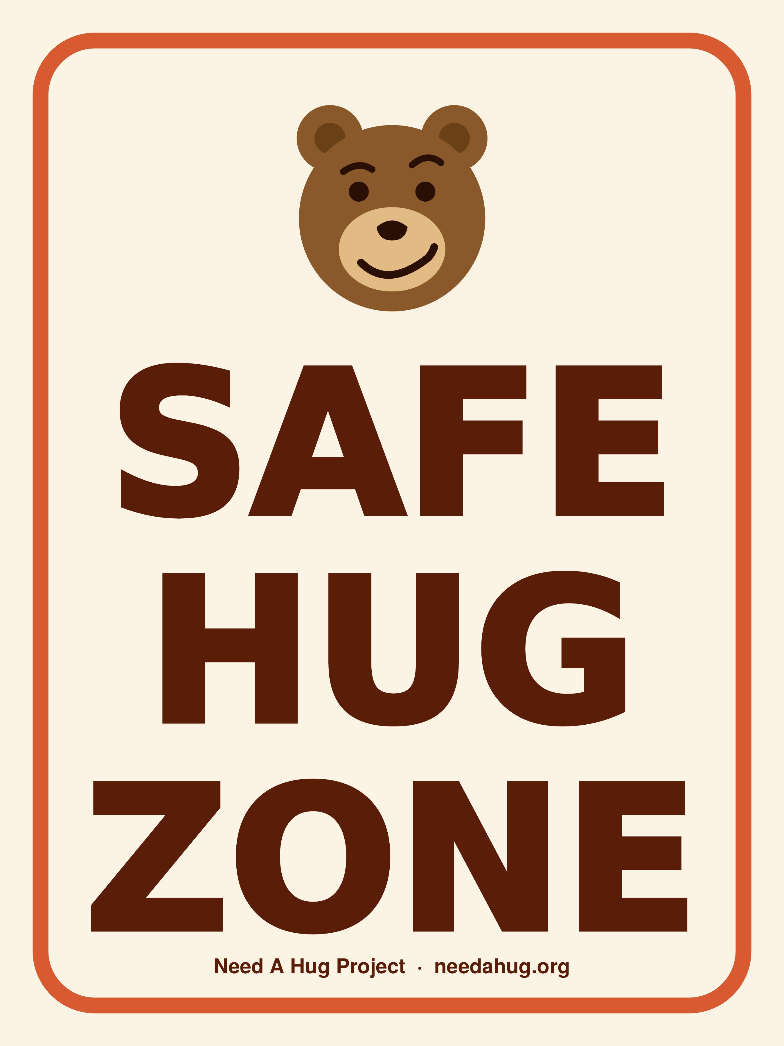 Safe Hug Zone sign
